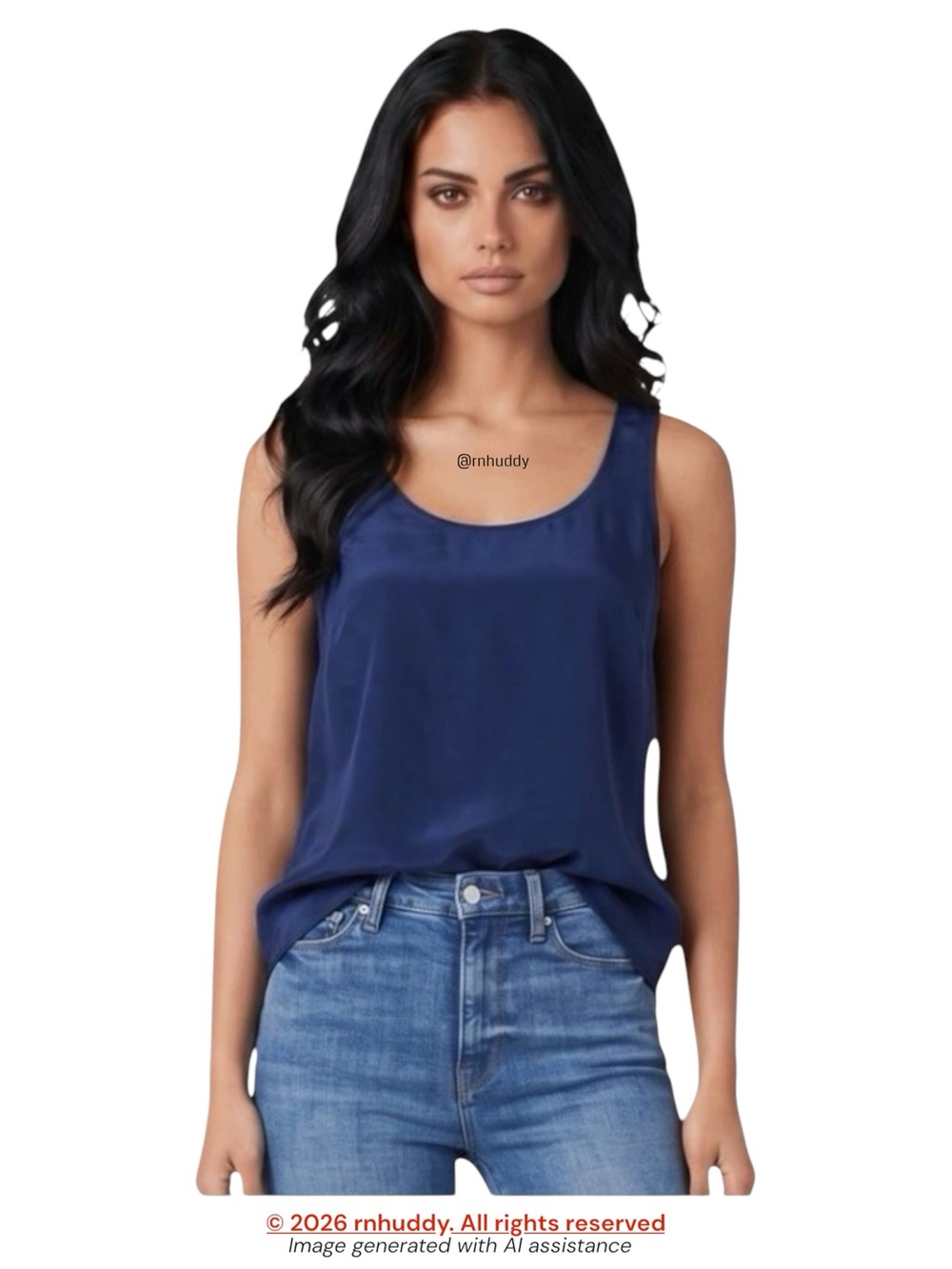 Escada size 8 (EU 38) navy 100% silk sleeveless top